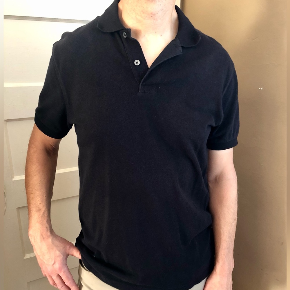 J. Crew Black Classic Polo Medium Slim fall closet staple